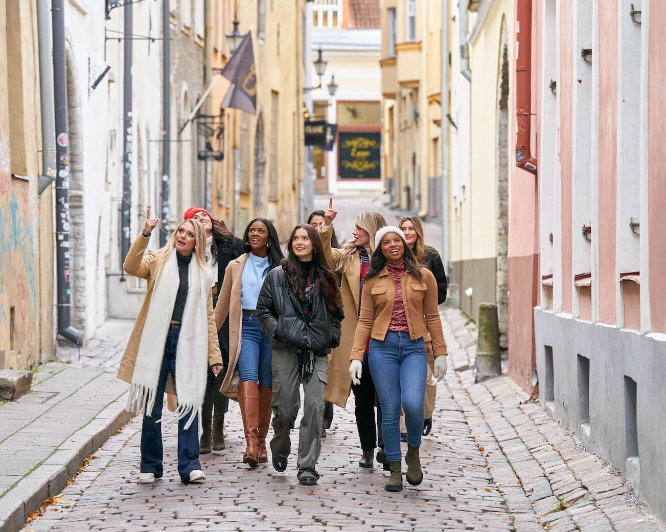 Zach Shallcross's women walking around Estonia in 'The Bachelor' Season 27 Episode 6