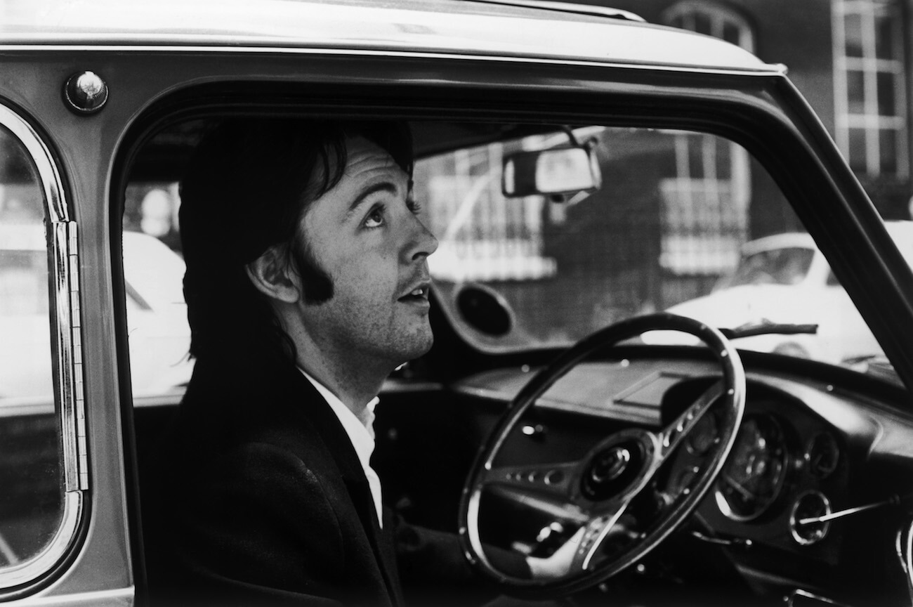 Paul McCartney leaving The Beatles' Apple Headquarters in 1969.