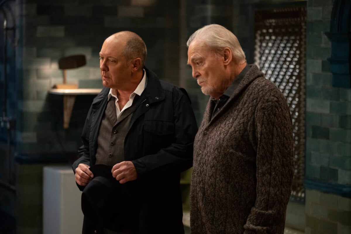 In NBC's The Blacklist Season 10, Raymond Reddington and Robert Vesco stand beside each other.