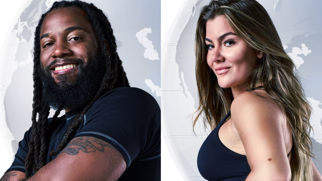 Danny McCray and Tori Deal posing for 'The Challenge: World Championship' cast photos