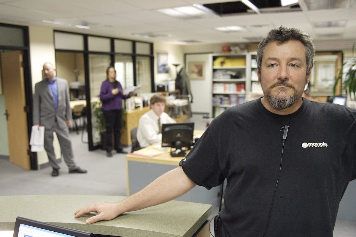 'The Office' cinematographer Randall Einhorn stands on the set of Dunder Mifflin
