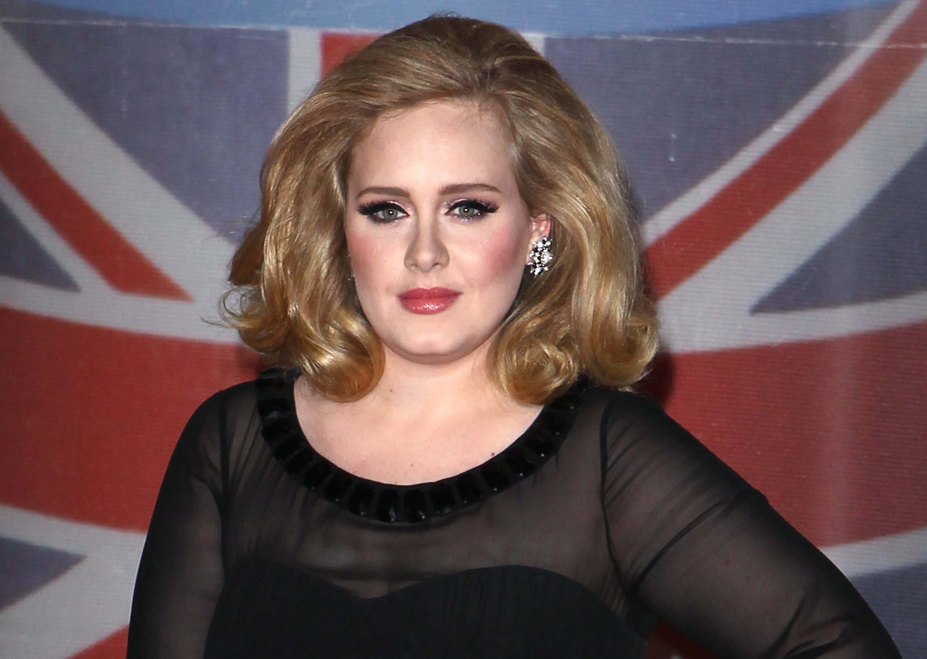 "Rumour Has It" singer Adele with a Union Jack