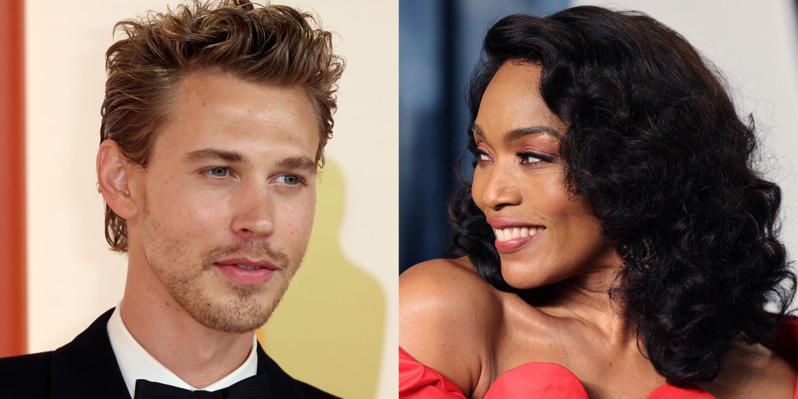 Austin Butler and Angela Bassett in side by side photographs.