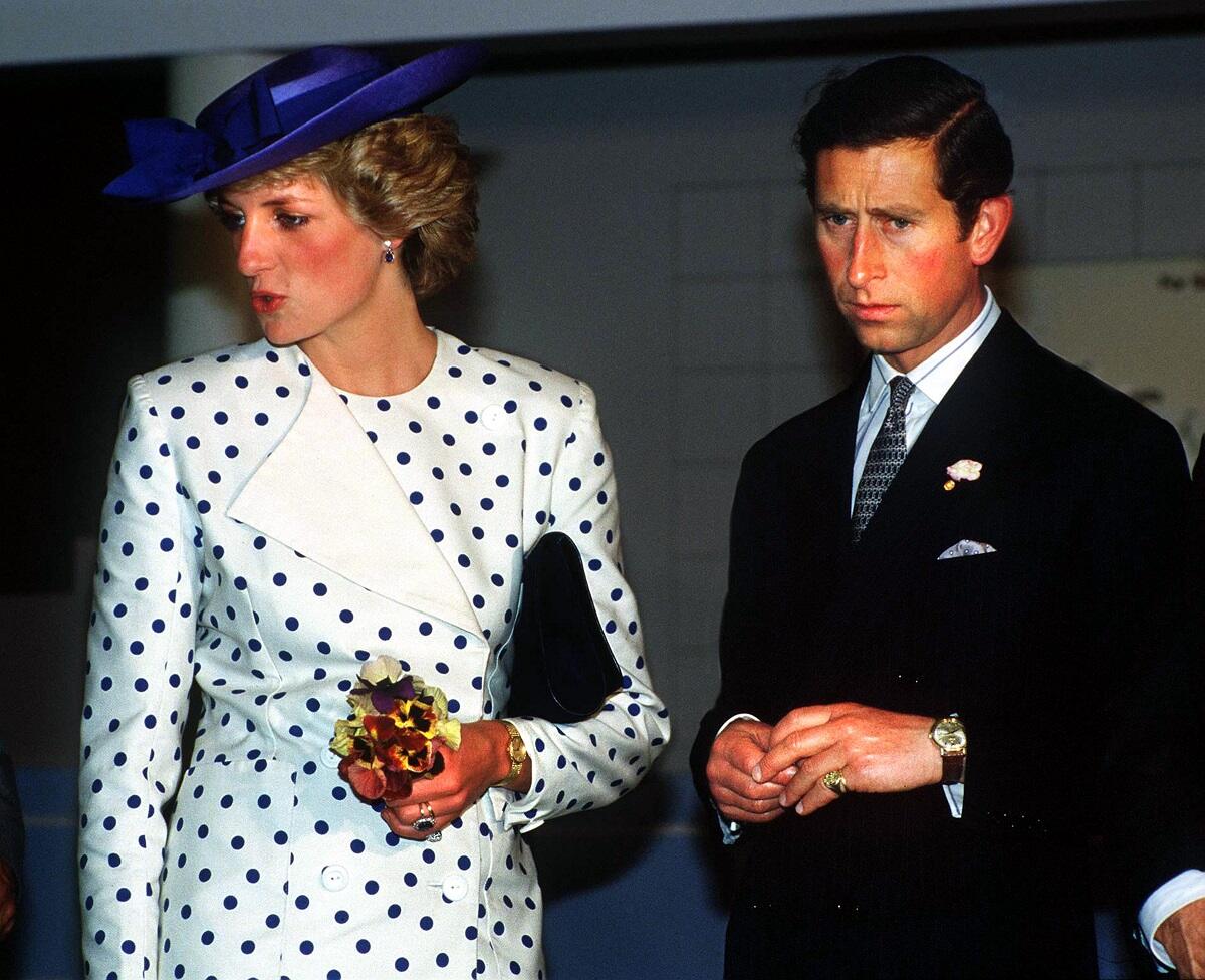 Princess Diana and King Charles III are photographed together during a visit to AAustralia in 1985