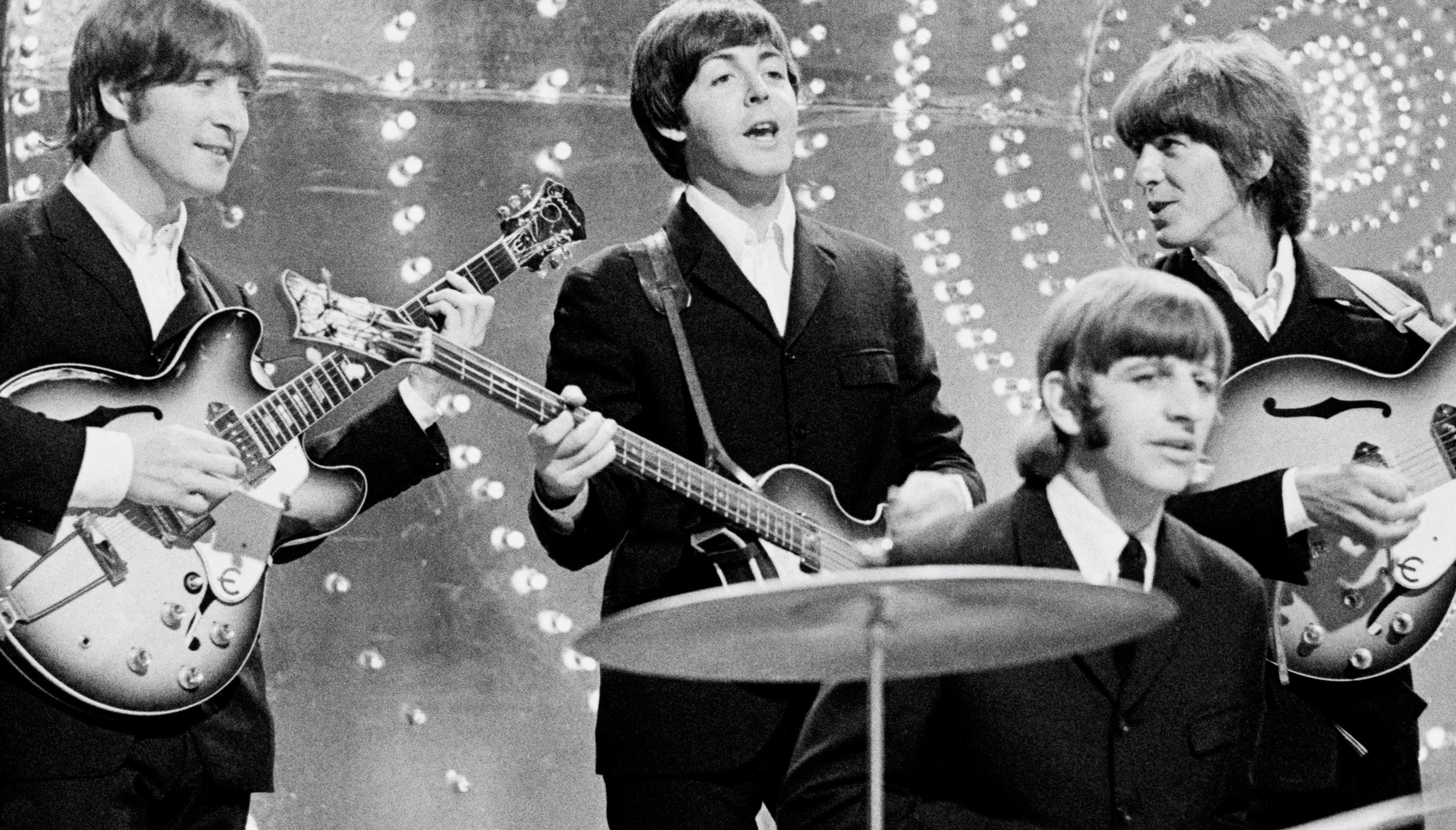 The Beatles in black-and-white