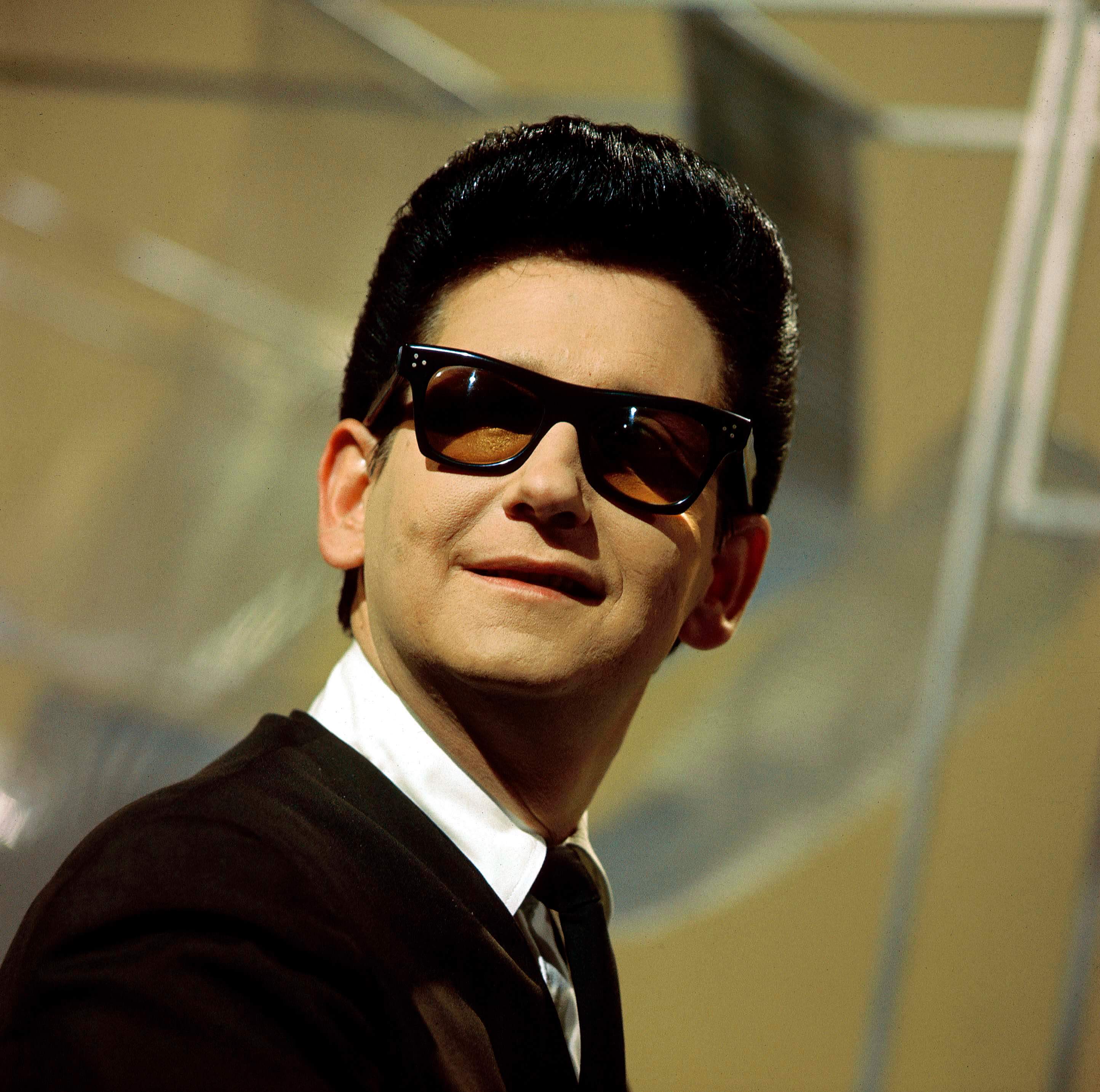 1960s classic rock star Roy Orbison in glasses