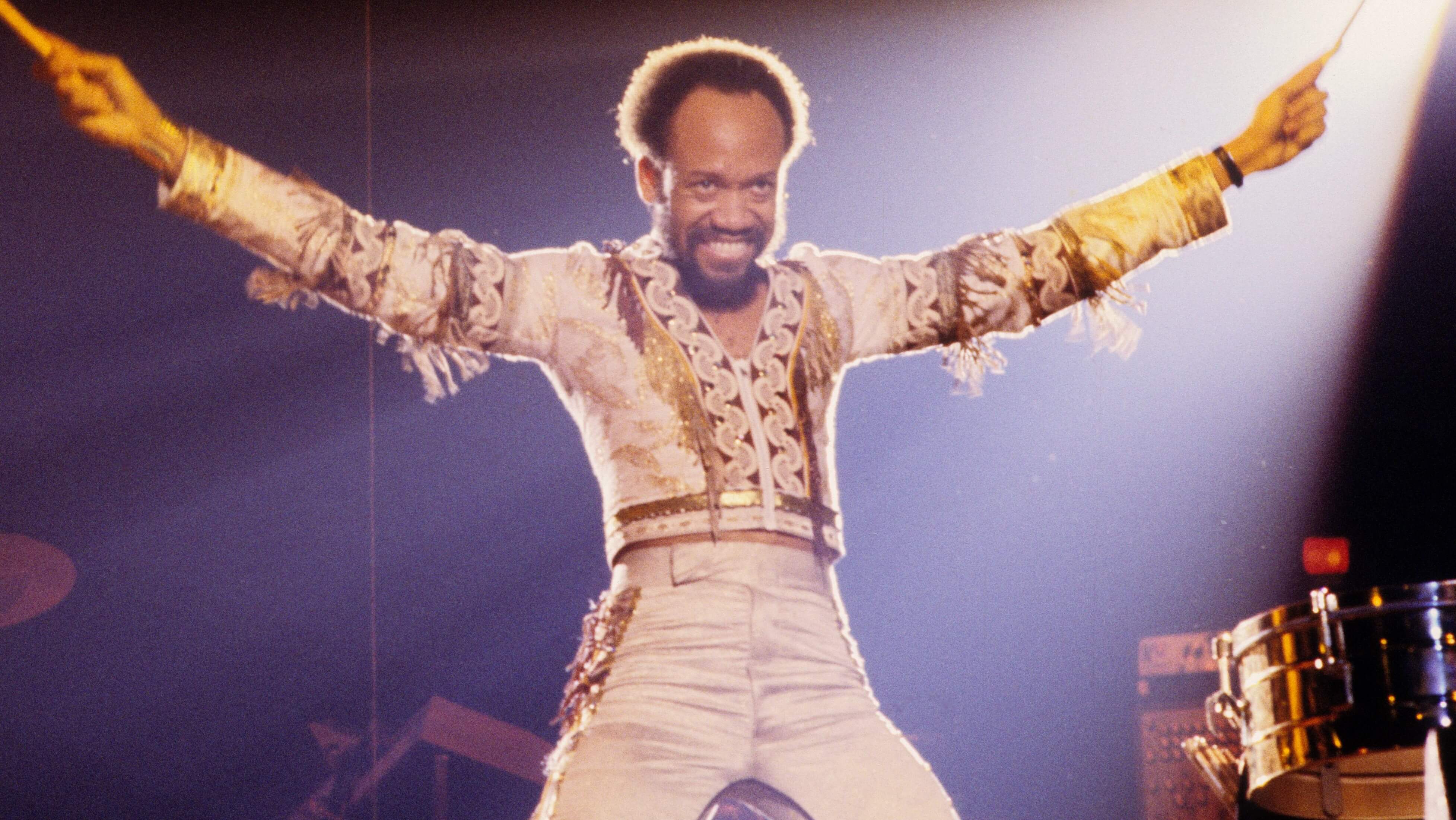 Earth, Wind & Fire's Maurice White wearing white