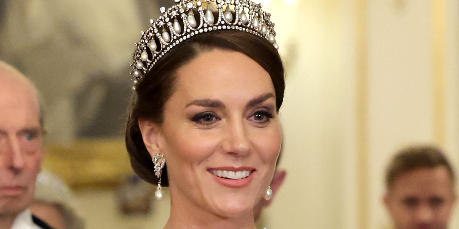 Kate Middleton, the Princess of Wales, wears a tiara to a formal royal event in 2022.