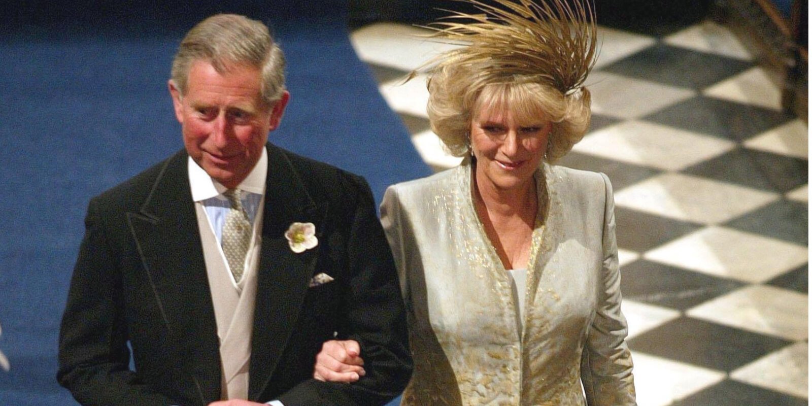 King Charles III and Camilla Parker Bowles on their wedding day in 2005.