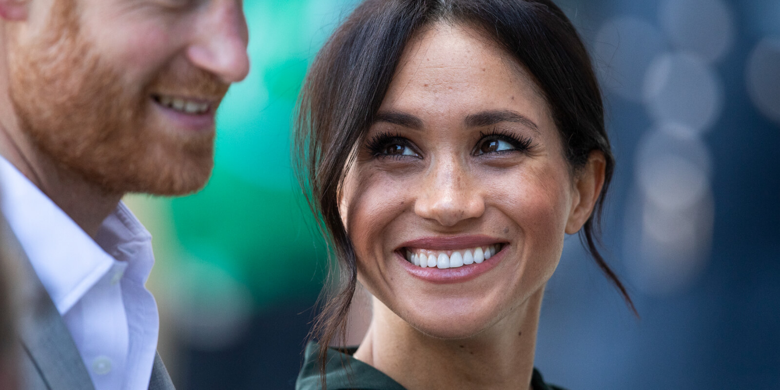 Prince Harry and Meghan Markle in a candid moment in 2018.