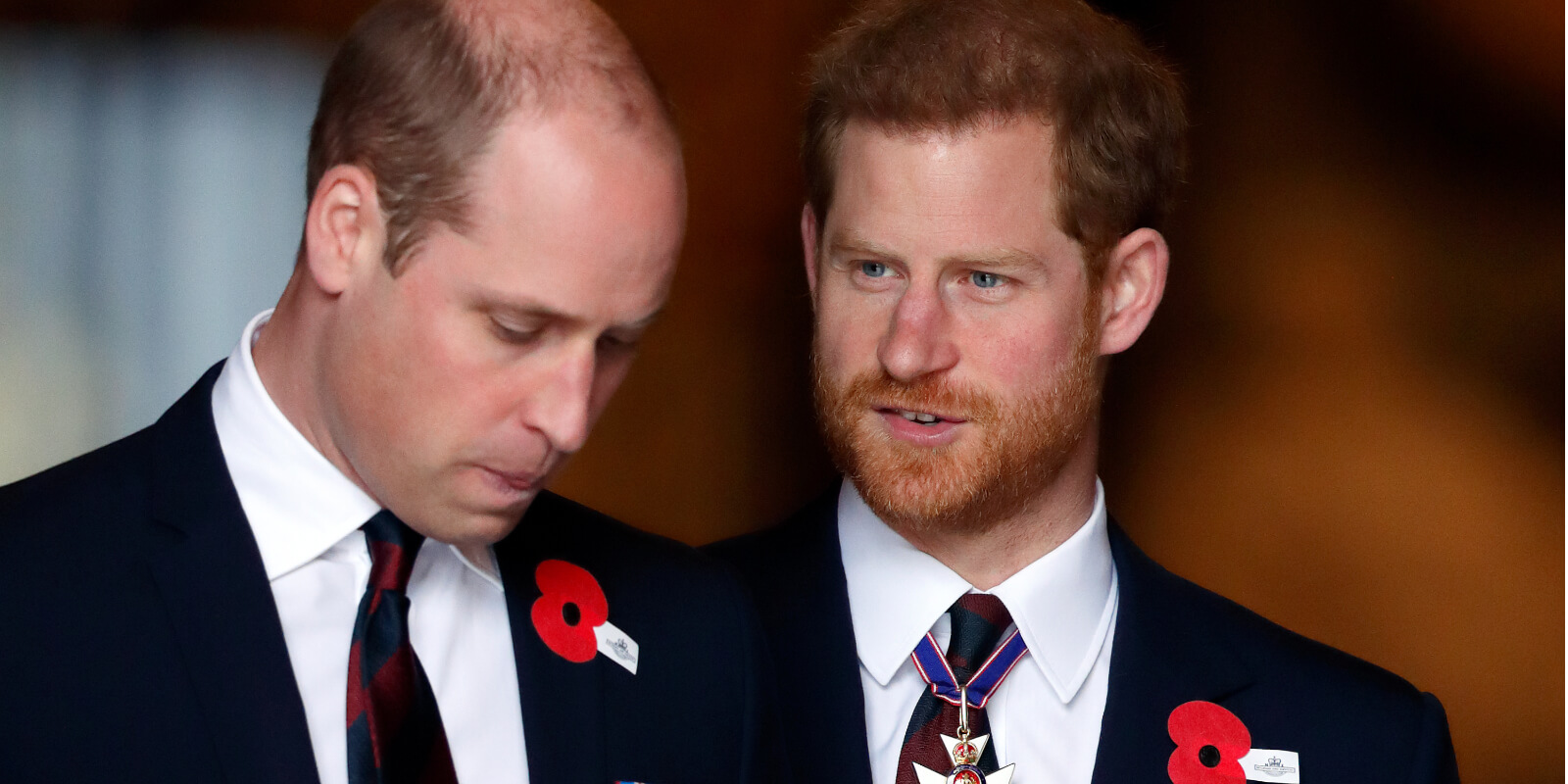 Prince William and Prince Harry attend an Anzac Day Service of Commemoration and Thanksgiving at Westminster Abbey on April 25, 2018.