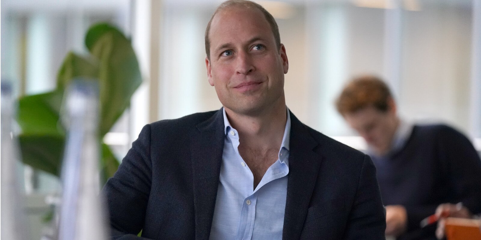 Prince William, Duke of Cambridge smiles during a visit to Microsoft HQ on November 18, 2021 in Reading, England.