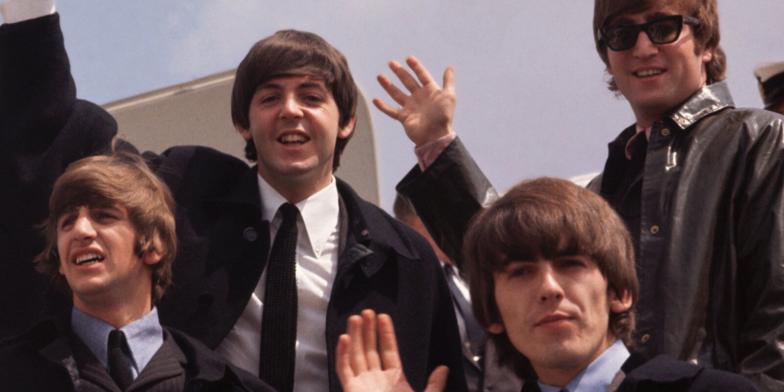 Ringo Starr, Paul McCartney, George Harrison and John Lennon pictured on their arrival in London following a tour of Australia.