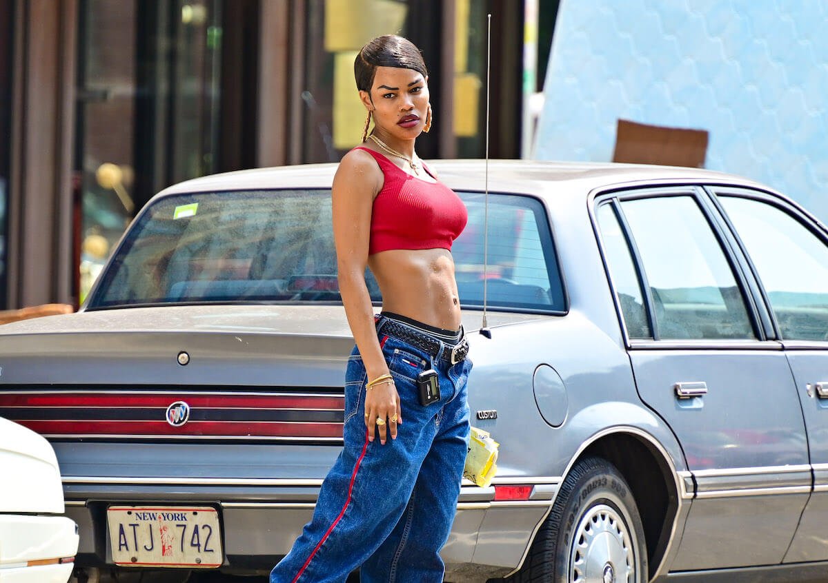 Teyana Taylor on the set of 'A Thousand and One' in Harlem