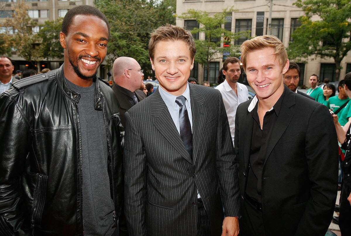 Actors Anthony Mackie, Jeremy Renner, and Brian Geraghty attend "The Hurt Locker" film premiere