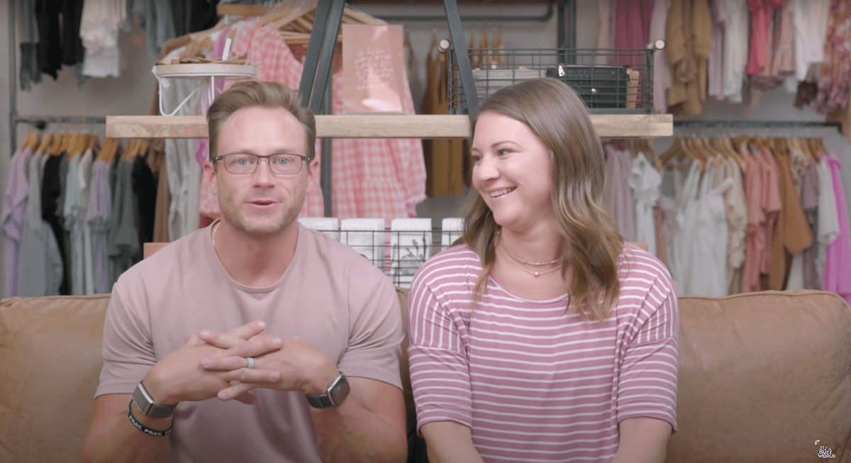 Adam Busby and Danielle Busby of 'OutDaughtered' sitting next to each other
