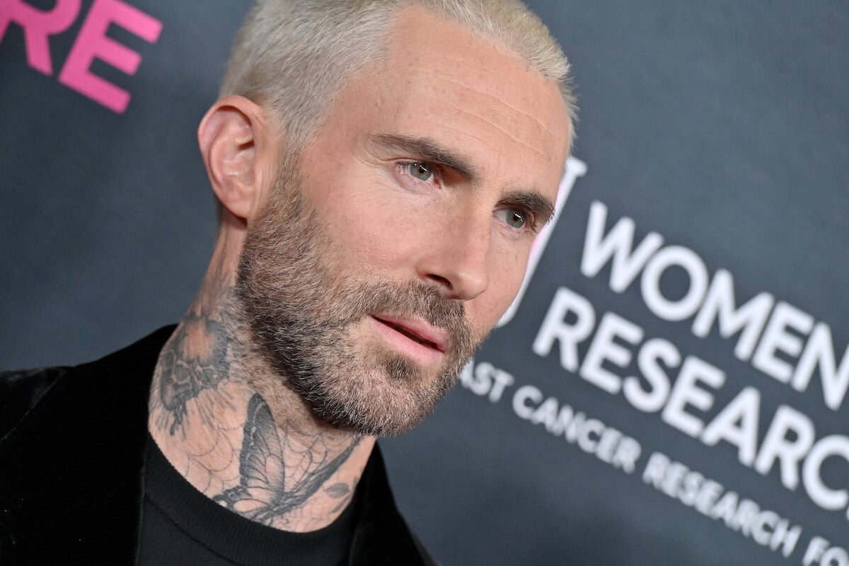 closeup of Adam Levine not smiling