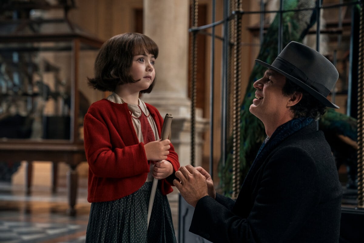 Mark Ruffalo and his young costar in a production still from ‘All the Light We Cannot See’