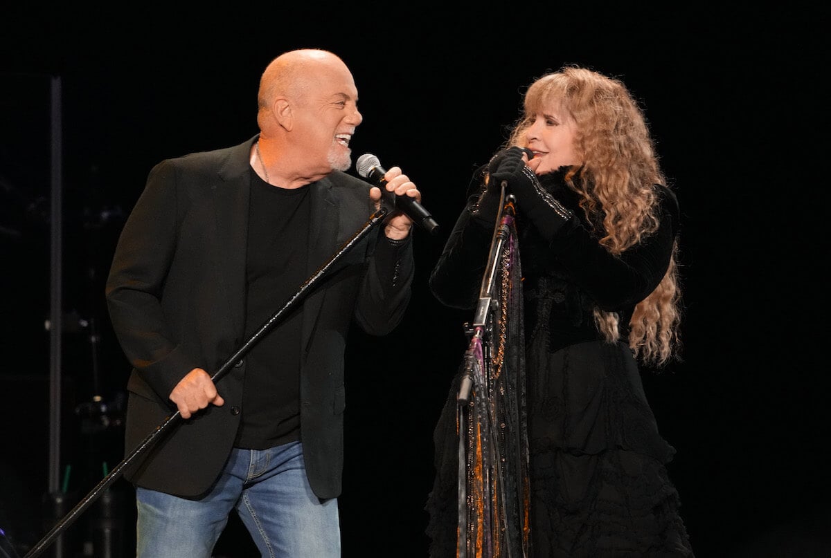 Billy Joel and Stevie Nicks perform on stage together during their 2023 "Two Icons, One Night" tour.