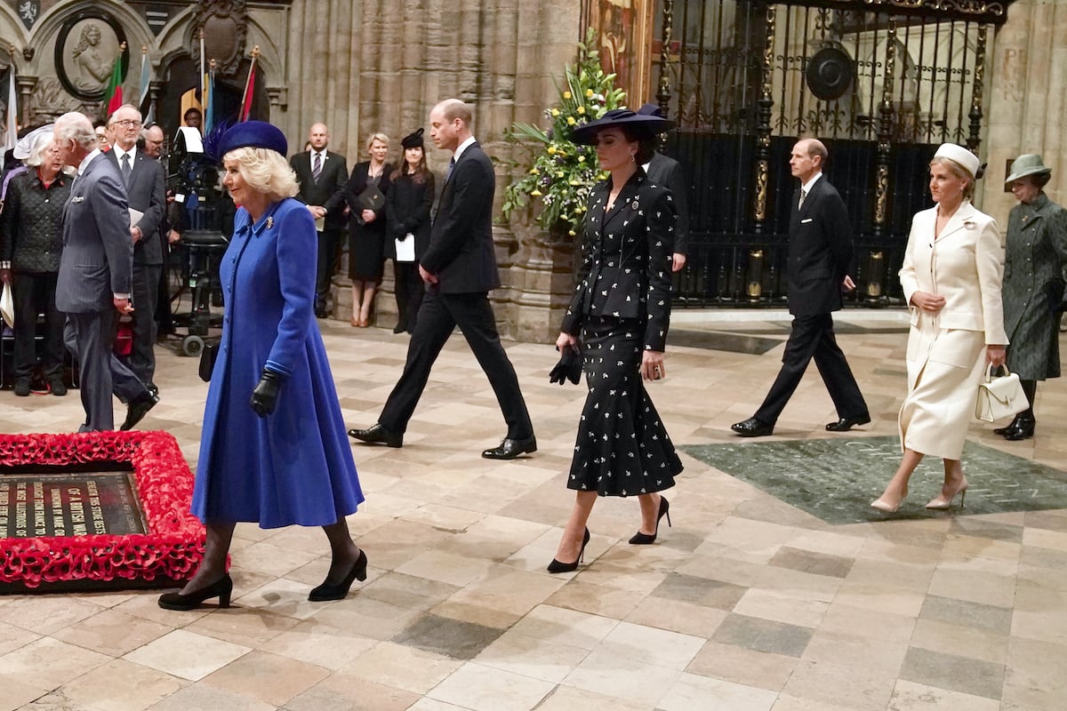 Kate Middleton, who shared a 'hint' about her coronation outfit, walks with Camilla Parker Bowles and other British royals