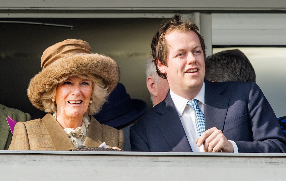 Camilla Parker Bowles sits next to her son, Thomas Parker Bowles, in 2014