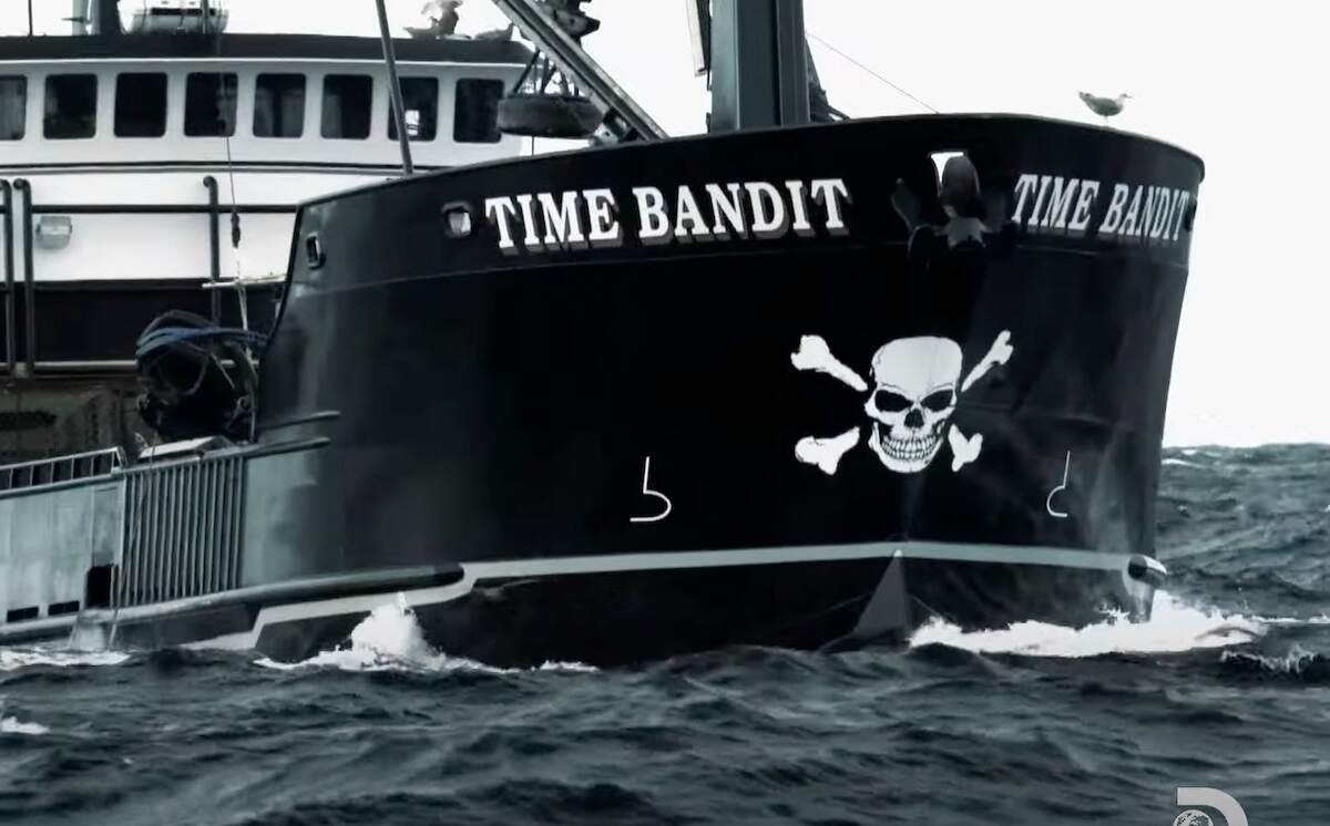 Andy Hillstrand's boat, Time Bandit, at sea