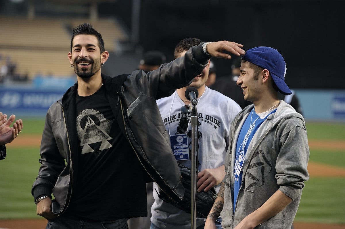 'Deadliest Catch' cast members Josh Harris and Jake Harris at a baseball game