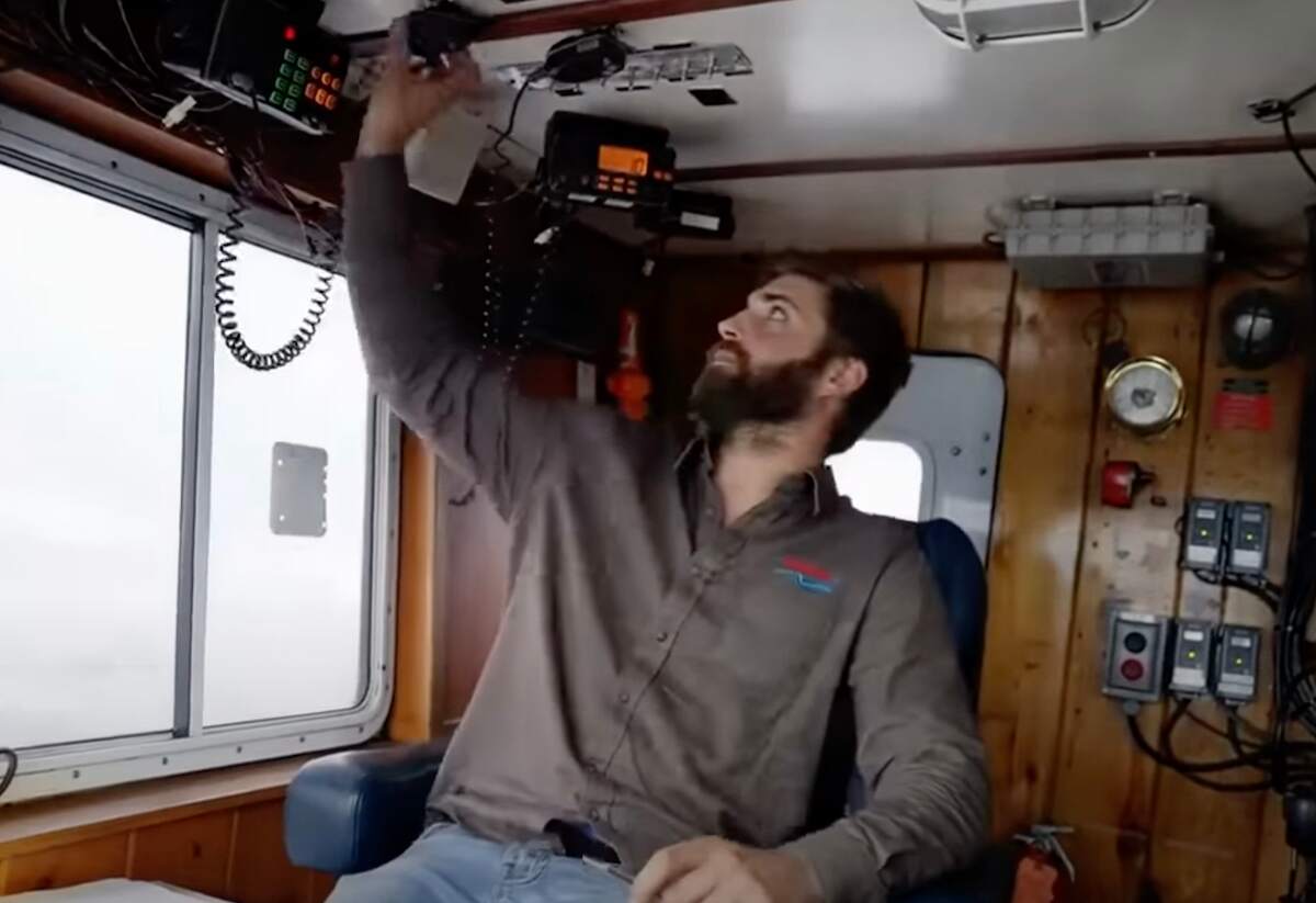 A captain controls his boat during Season 19 of Deadliest Catch