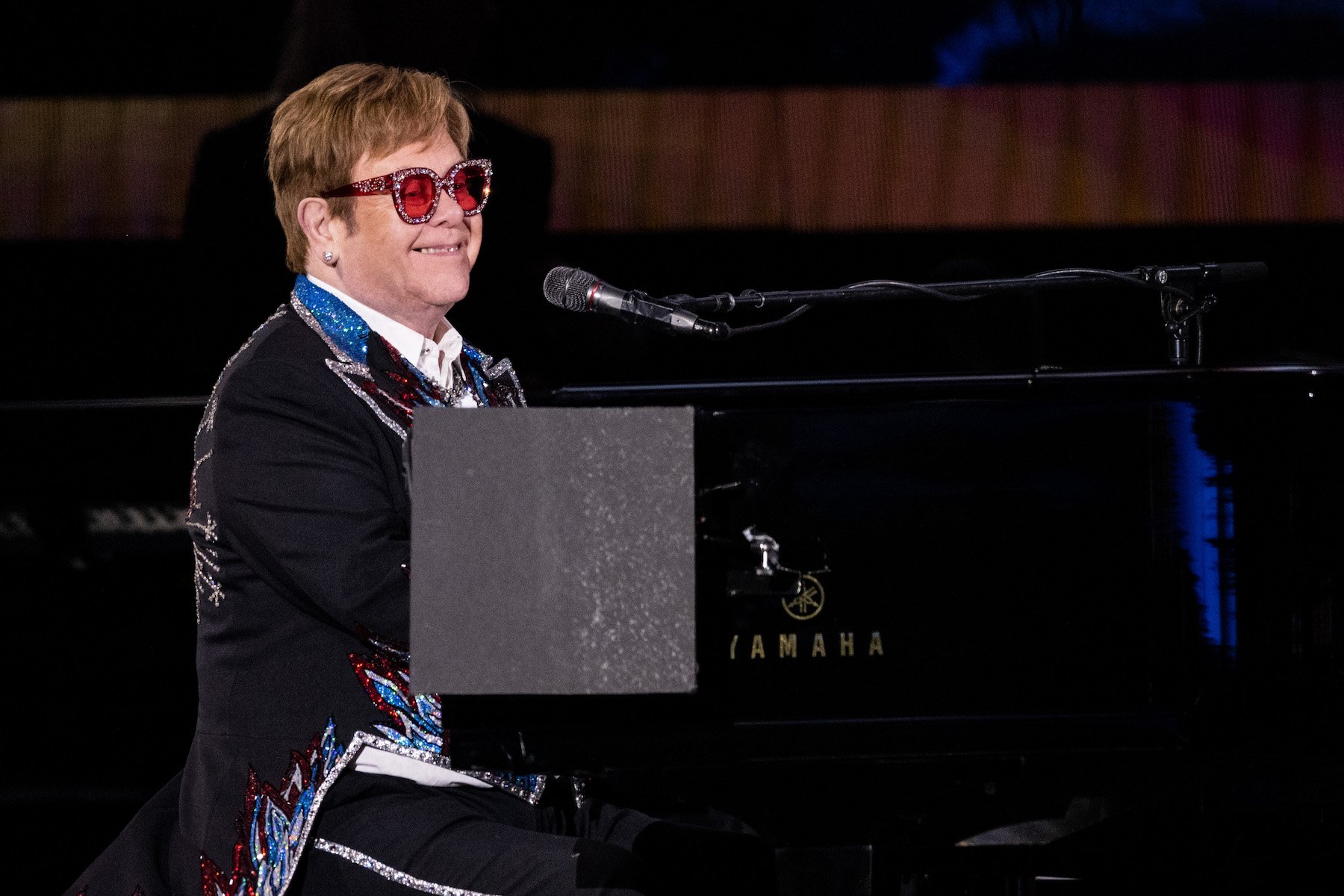 Elton John performs at Dodger Stadium during his Farewell Yellow Brick Road tour
