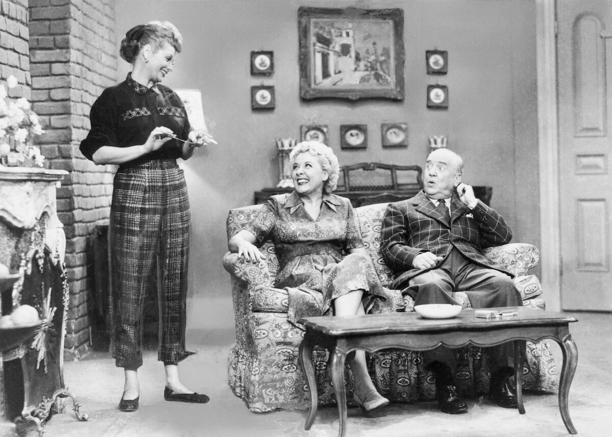 Lucille Ball, Vivian Vance, and William Frawley on the set of 'I Love Lucy'