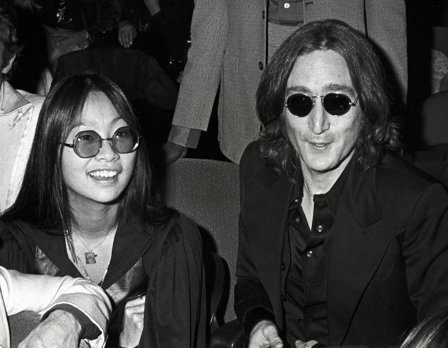 May Pang and John Lennon at the Beacon Theater in New York City