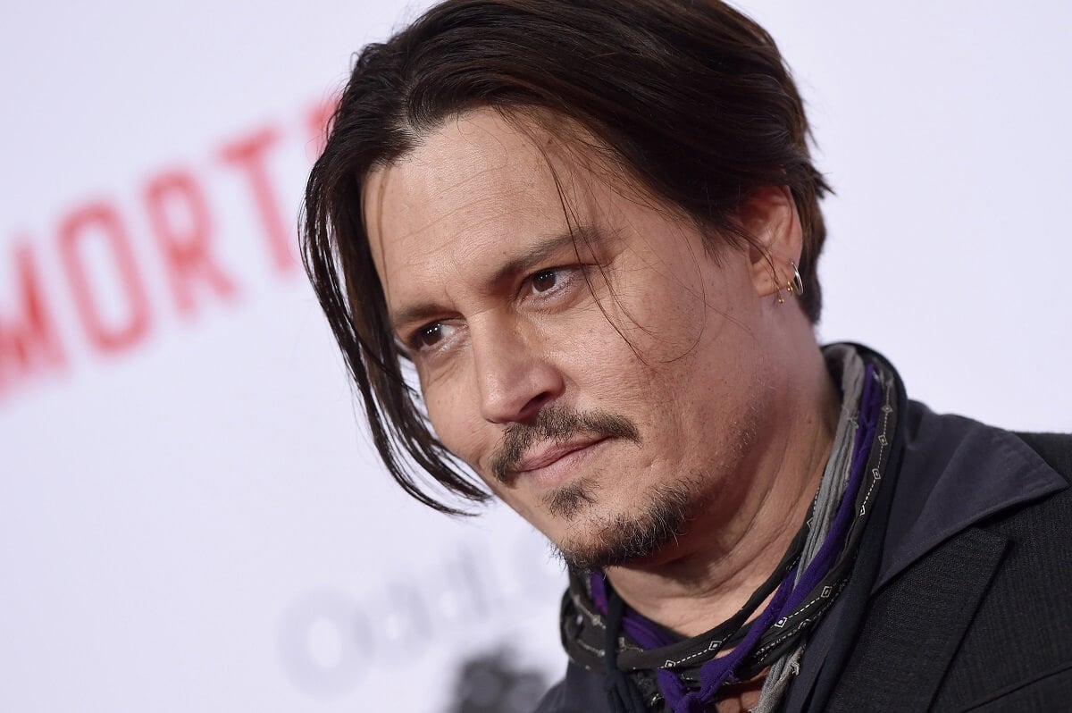 Johnny Depp at the premiere of 'Mortdecai'.