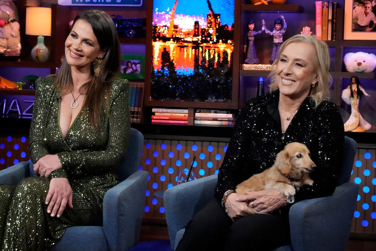 Married couple Julia Lemigova and Martina Navratilova speak with Andy Cohen on Watch What Happens Live