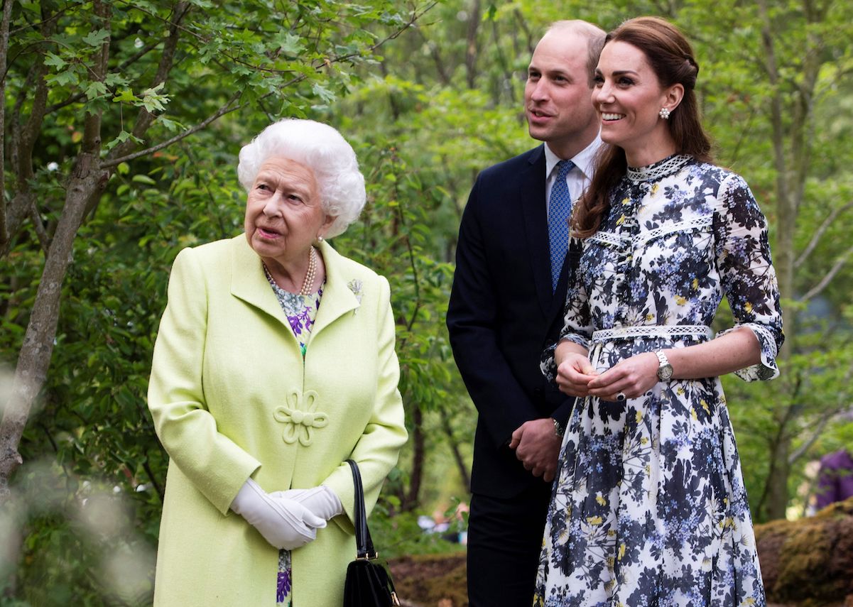 Queen Elizabeth with Prince William and Kate Middleton