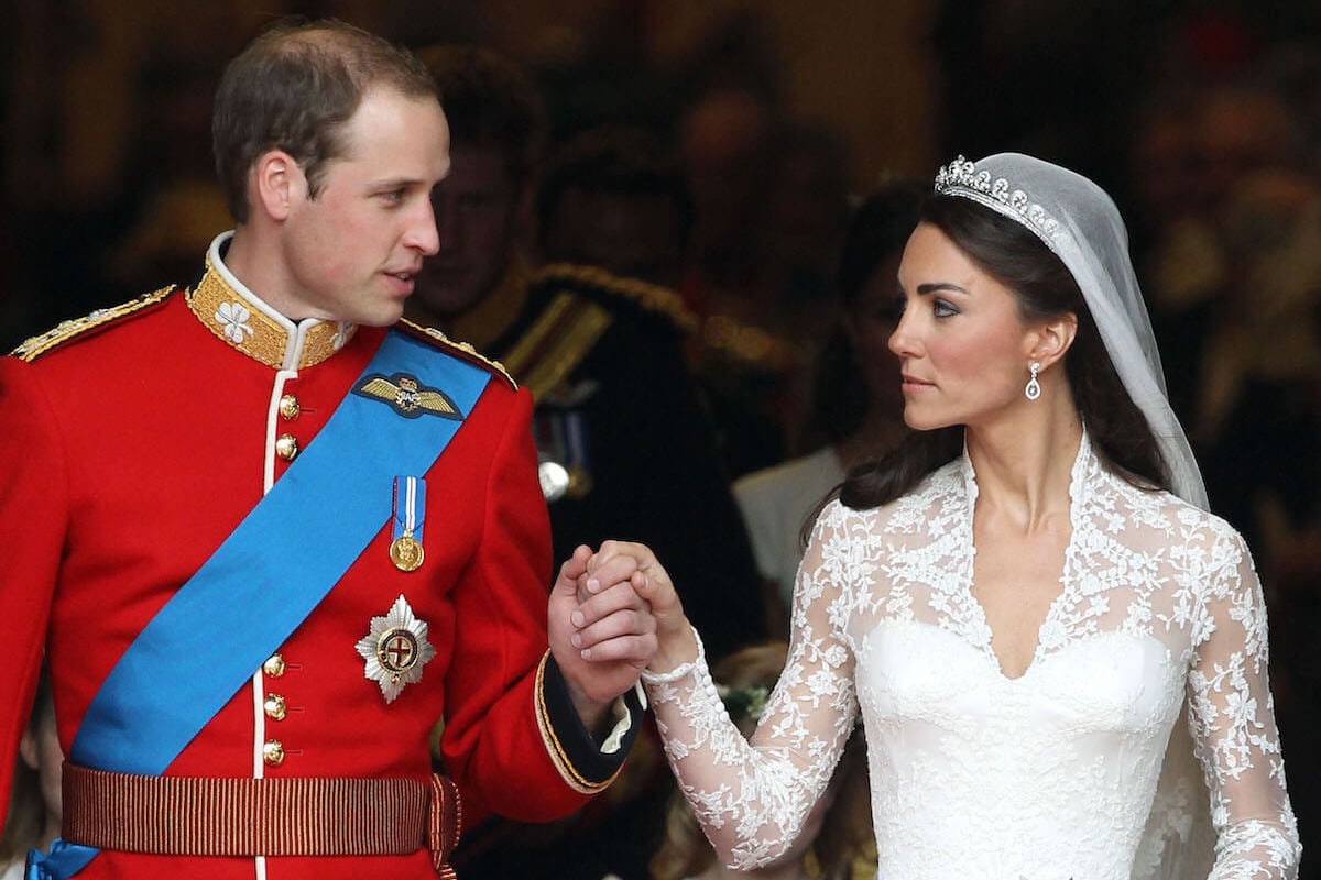 Kate Middleton, who 'closed' the 'doors to her past' before marrying Prince William, looks at Prince William on their wedding day