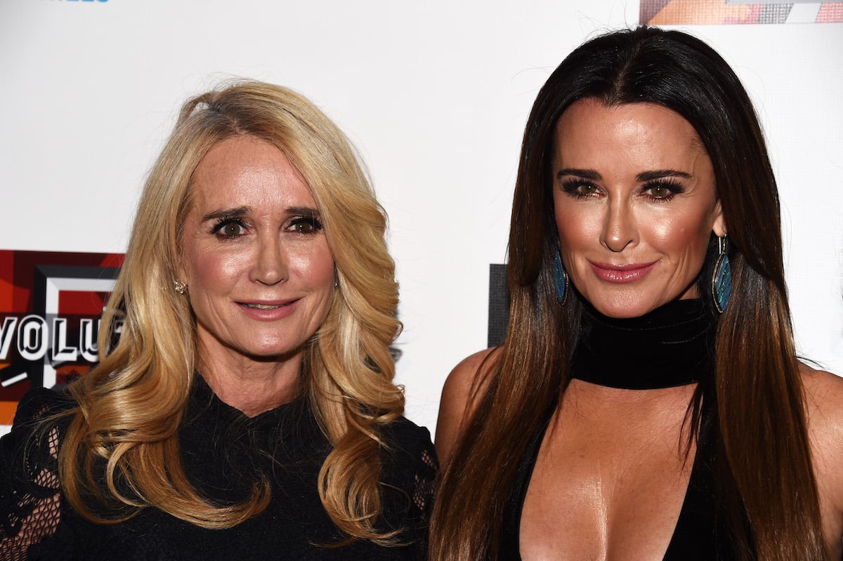 Kim Richards and Kyle Richards posing for a photo together