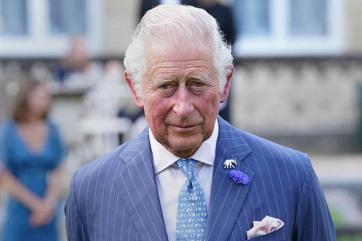 King Charles, who looks 'relaxed' with Camilla Parker Bowles' grandchildren, according to a body language expert, looks on