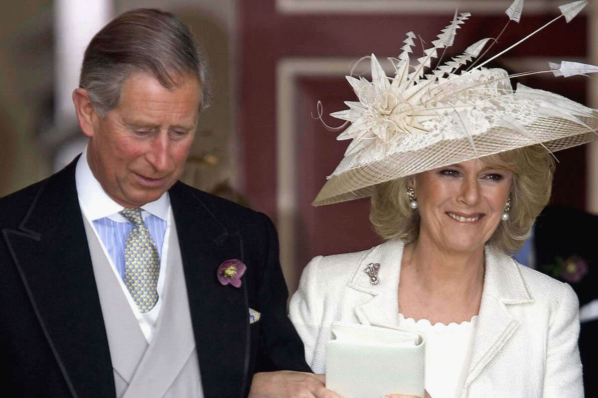 King Charles and Camilla Parker Bowles leave their civil wedding ceremony in April 2005