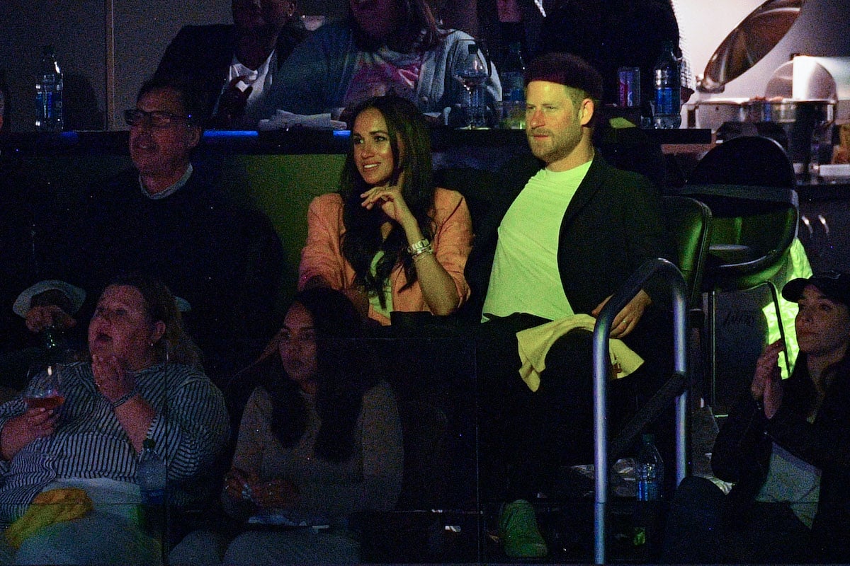 Meghan Markle and Prince Harry at an LA Lakers game where they had a kiss cam moment