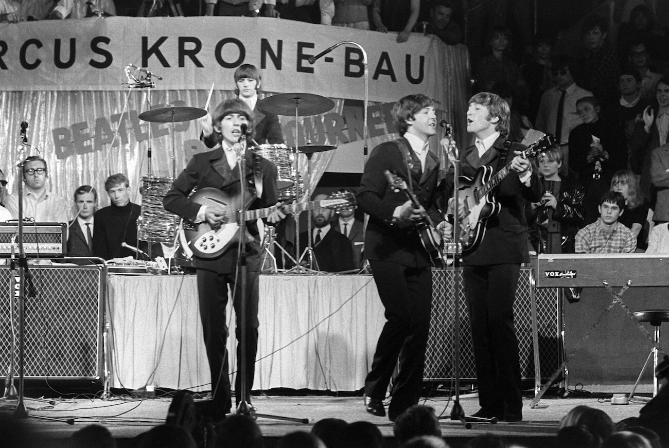 The Beatles performing in Germany, 1966.