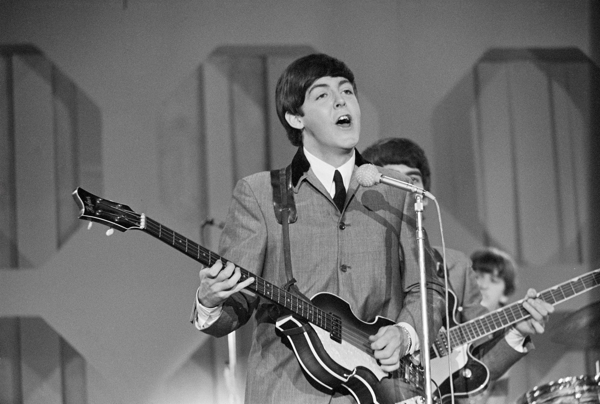 Paul McCartney and The Beatles perform on The Ed Sullivan Show