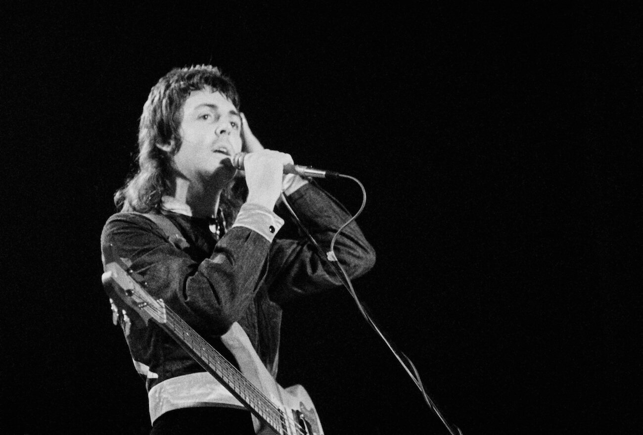 Paul McCartney performing during a tour in 1973.