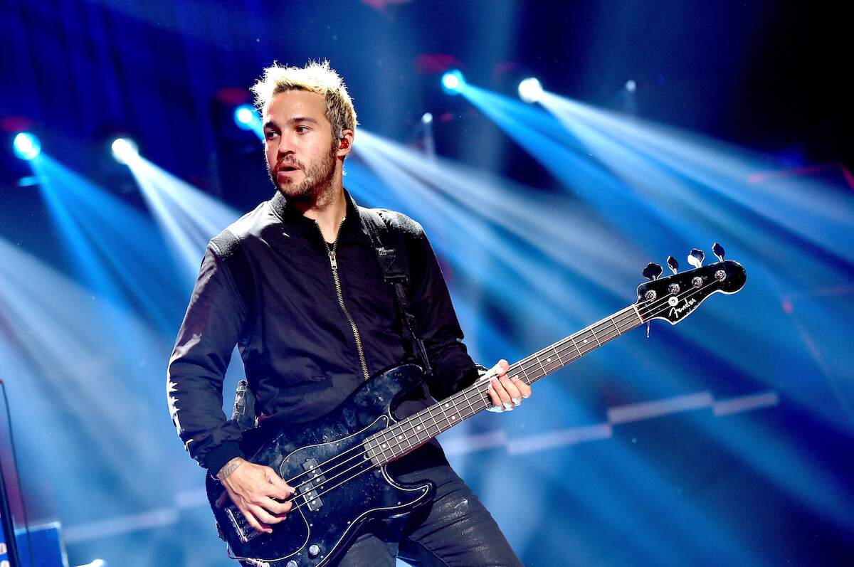 Pete Wentz playing on stage