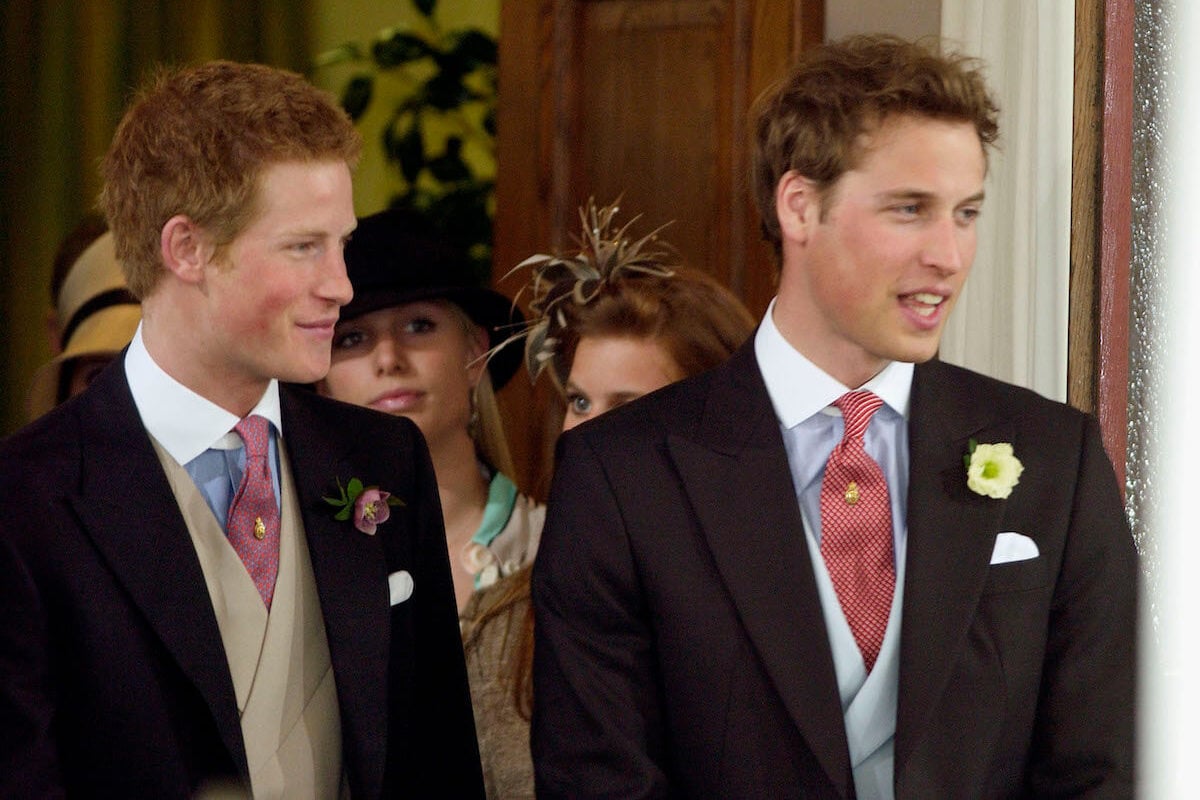 Prince Harry, who recalled King Charles III and Camilla Parker Bowles' 2005 wedding in 'Spare', stands with Prince William after the couple's civil wedding ceremony