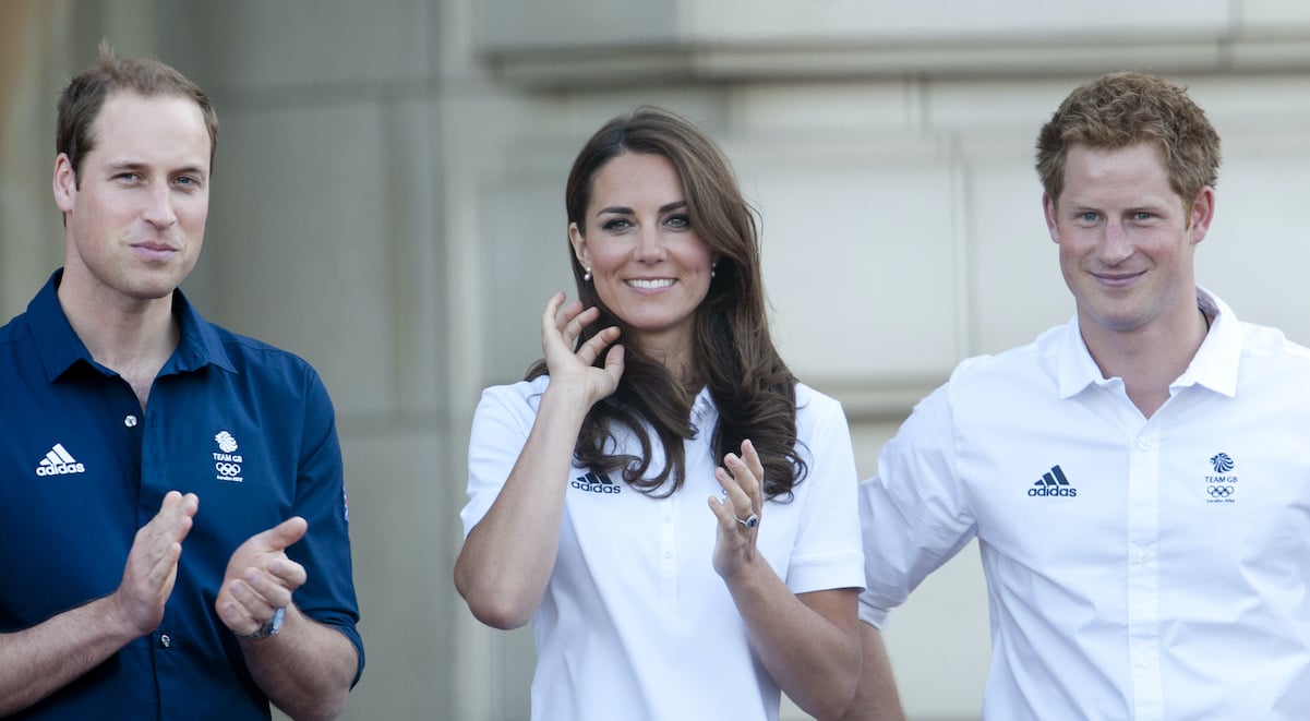 Prince William, Kate Middleton, and Prince Harry in casual wear