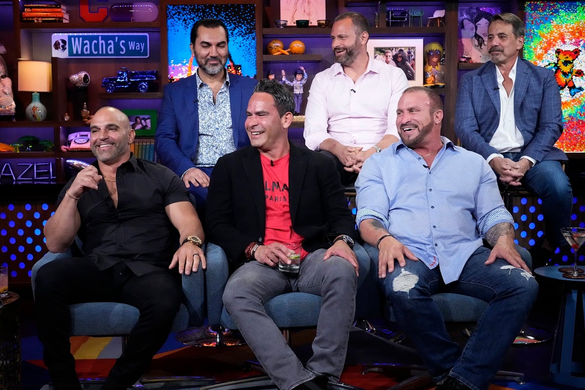 Joe Gorga, Bill Aydin, Louie Ruelas, Evan Goldschneider, Frank Catania, and Joe Benigno appear together as a group on 'Watch What Happens Live with Andy Cohen'