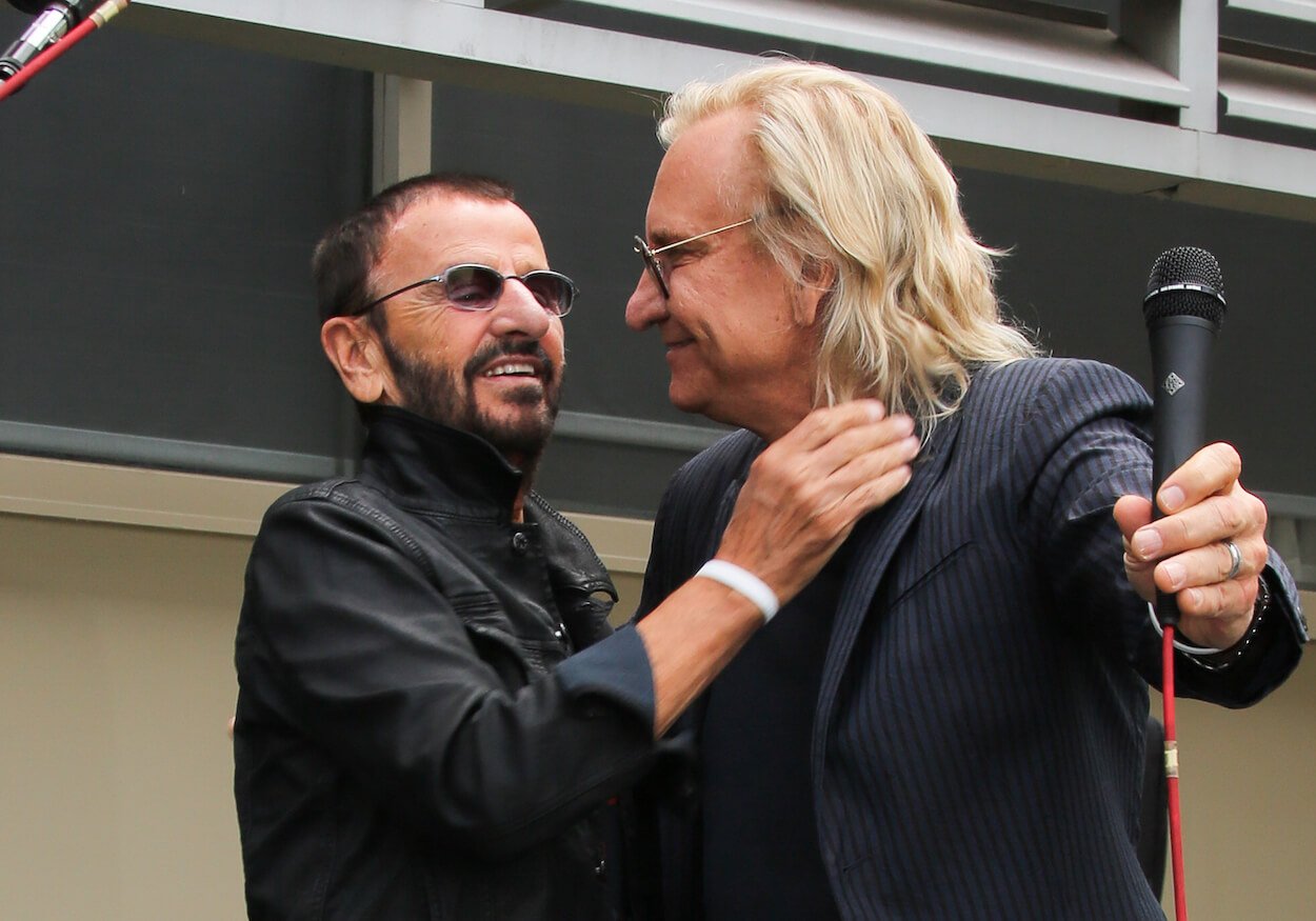 Friends Ringo Starr (left) and Joe Walsh celebrate The Beatles' drummer's birthday in Hollywood on July 7, 2015.