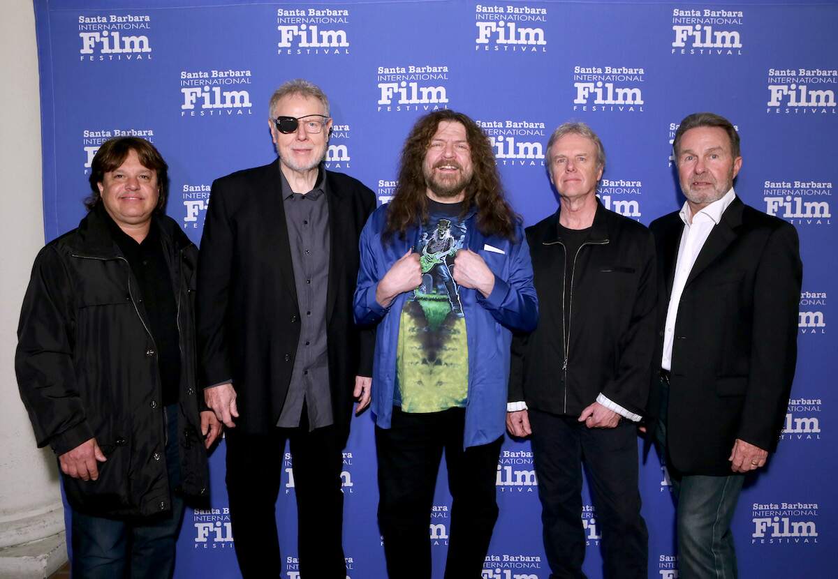 Director Charles Randazzo, guitarist Richard Williams, violinist Robby Steinhardt, drummer Phil Ehart, and producer Budd Carr attend a screening of "Kansas: Miracles Out of Nowhere" in 2015