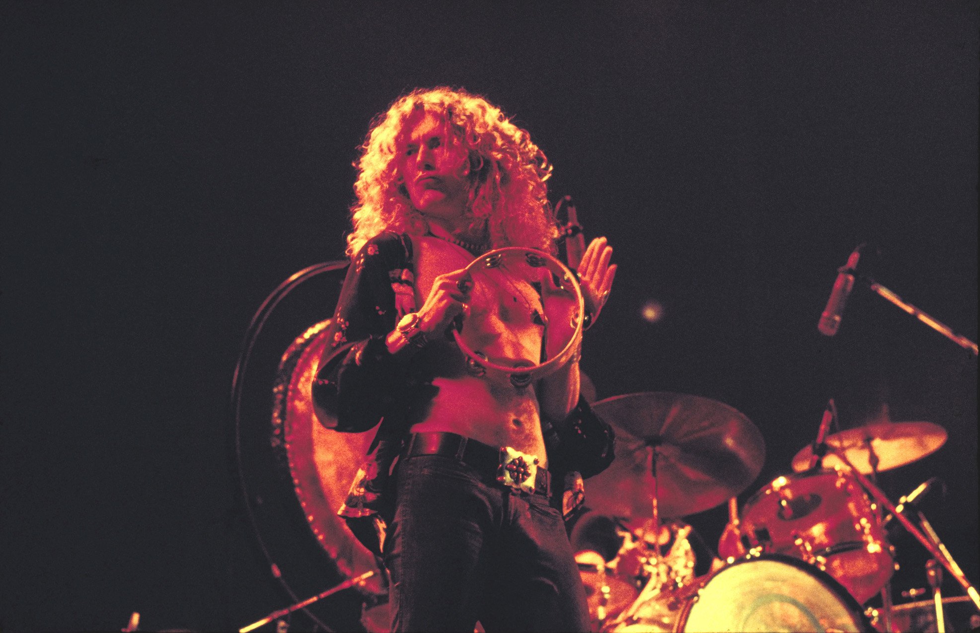 Robert Plant with Led Zeppelin in 1975