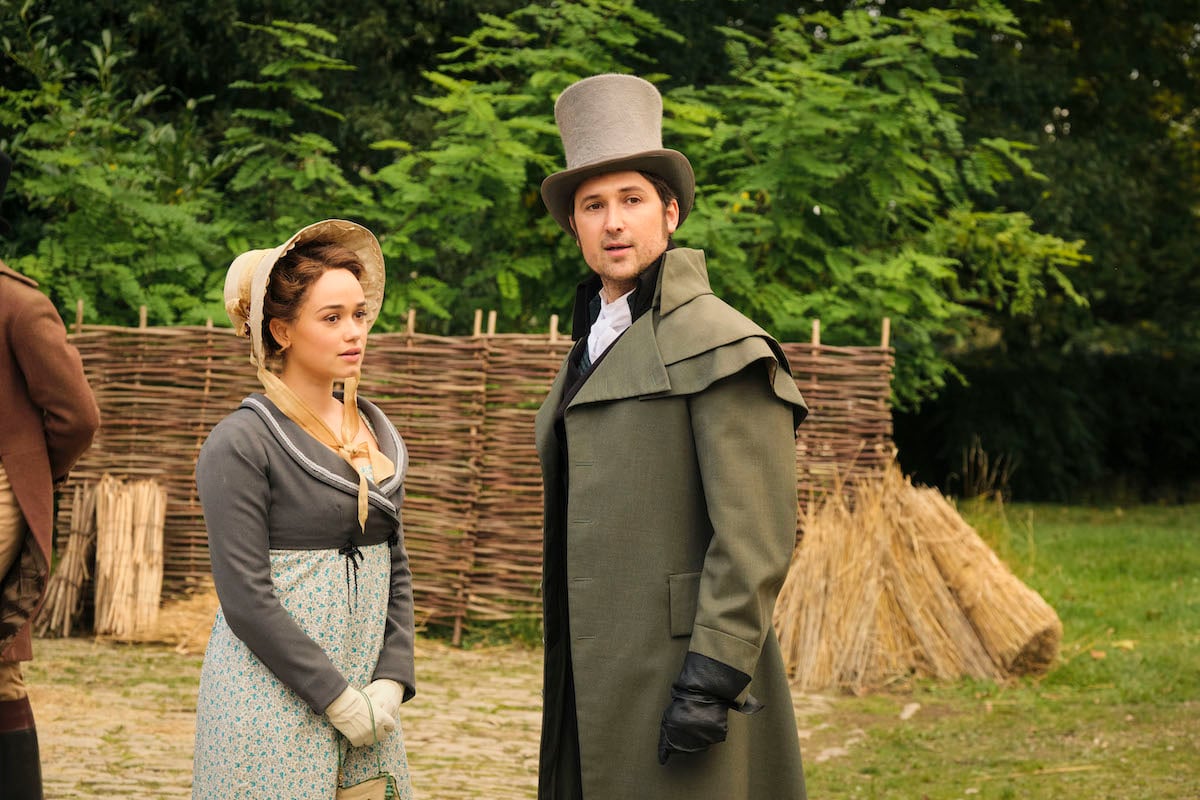 Charlotte (Rose Williams) looking at Alexander Colbourne (Ben Lloyd-Hughes) in 'Sanditon' Season 3.
